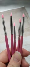 5 unids/set de Arte de uñas de silicona cepillo de pluma de madera grabado repujado hueco cerámica forma de escultura de arcilla que salpican esmalte de uñas para manualidades herramientas