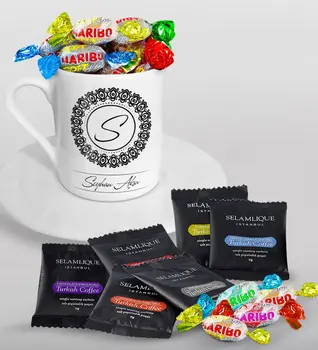 Personalized Is Turkish coffee Cup Selamlique Mixed Turkish Coffee House and Haribo Candy Gift Seti-2
Personalized Is Turkish coffee Cup Selamlique Mixed Turkish Coffee House and Haribo Candy Gift Seti-2