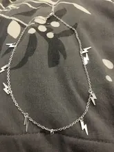 Collar con forma de relámpago para mujer, gargantilla de cadena de eslabones dorados a la moda, collar con abalorio para el cuello, joyería para mujer 2020