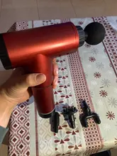 Pistola de masaje para terapia muscular, masajeador deportivo para el dolor, relajación corporal, adelgazamiento, alivio con 4 cabezales, 32 velocidades, 8000r/min