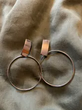 De moda geométrica redonda Clip en pendientes sin oreja perforada Clip de Metal Simple gran pendiente para las mujeres, joyería de moda