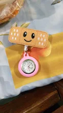 Reloj de bolsillo de silicona retráctil para enfermera y doctor, accesorio de tela de fieltro suave con insignia de sonrisa y latido del corazón, regalo colorido para hospital médico