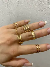 Doocna 8 unids/set Bohemia oro conjunto anillo conjuntos para los hombres y las mujeres geométrico Simple anillo de boda de toque de accesorios de joyería 10287