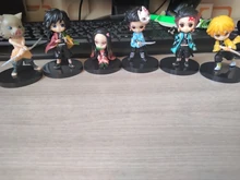 6 unids/set Anime demonio asesino Kimetsu No Yaiba figura Q Posket Kamado Tanjirou Kamado Nezuko Agatsuma juguetes 6cm