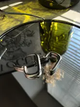 ANENJERY aro-pendientes de plata de primera ley diseño geométrico para mujer, aretes pequeños, aros pequeños, plata esterlina 925, estilo francés, Punk, Hip Hop, fiesta