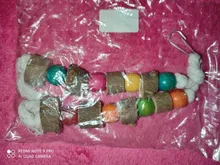 Toys Pet-Supplies Birds Parrot Wooden Ropes Cage-Balls Hanging Chew-Bite Natural Garden-Ornament