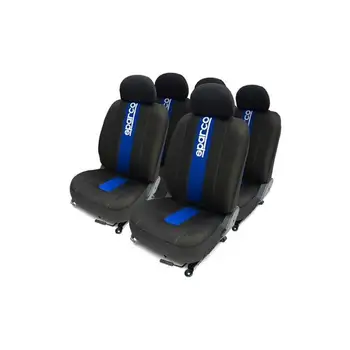 Full set seat covers black fringed blue Sparco for car. 
Full set seat covers black fringed blue Sparco for car.