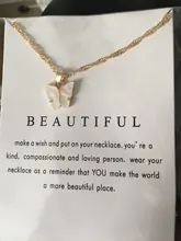 Collar con colgante de mariposa acrílico coreano para mujer, animal adorable, declaración, joyería con tarjeta de regalo