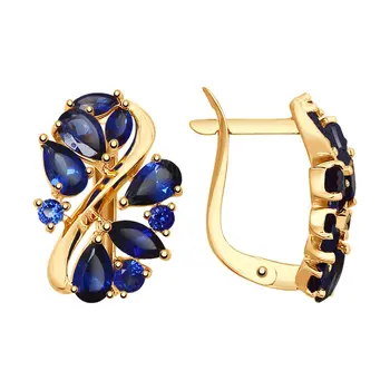 Sokolov drop earrings with stones in gold with blue corundum, fashion jewelry, 585, women's male, long earrings
Sokolov drop earrings with stones in gold with blue corundum, fashion jewelry, 585, women's male, long earrings