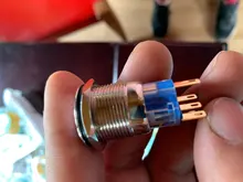 Zusen-Interruptor de botón momentáneo con bocina iluminada, 19mm, ZS19F-11DT/G/12V/N con bocina iluminada