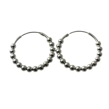 925 Sterling silver earrings m hoops 25mm. Around ball smooth 
925 Sterling silver earrings m hoops 25mm. Around ball smooth