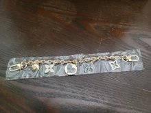 Correa de cadena de diseñador con flor dorada, cadena de metal plateado para bolso, accesorios, Hardware de alta calidad