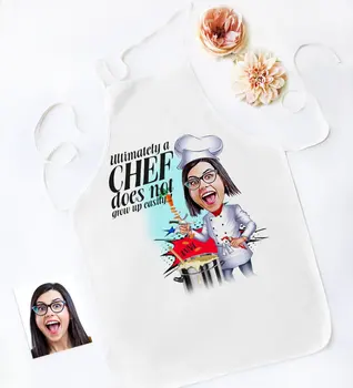 Personalized Chef Cartoon White Kitchen Apron - 4 
Personalized Chef Cartoon White Kitchen Apron - 4