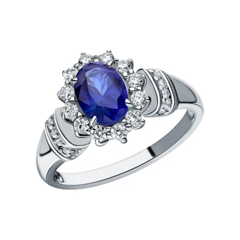 Silver ring with sapphires and cubic zirconia sunlight sample 925 test 
Silver ring with sapphires and cubic zirconia sunlight sample 925 test