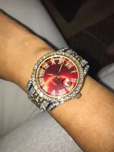 ALLICEONYOU-relojes de circonia cúbica, pulsera de diamantes de alta calidad, de acero inoxidable, Color oro nuevo y plateado, a la moda, Hip Hop, para regalo