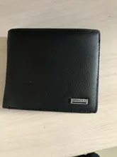 Billetera de cuero genuino para hombre, billetera de 100%, producto prémium, corta, negra, Cuero de vaca Real