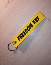 Car Keychain Key-Ring Freedom Embroidery Aviation Llavero Motorcycle Yellow Gifts OEM
