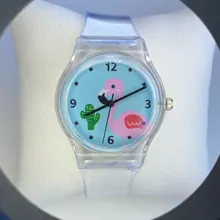 Nuevo de silicona Color caramelo estudiante ver chicas reloj de moda relojes Flamingo niños reloj de pulsera niños de dibujos animados reloj de cuarzo