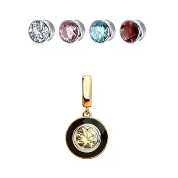 Sokolov pendant in Gold with replaceable Swarovski Crystals inserts, collection, fashion jewelry, gold, 585, women's male
Sokolov pendant in Gold with replaceable Swarovski Crystals inserts, collection, fashion jewelry, gold, 585, women's male