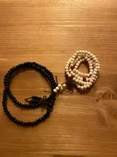 Pulseras de madera de sándalo Natural para hombres y mujeres, brazaletes con cuentas de ébano negro, nudo de oración de madera budista, 9 estilos, 6mm