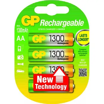 GP Batteries AA Rechargeable battery nickel-metal hydride (NiMH) 
GP Batteries AA Rechargeable battery nickel-metal hydride (NiMH)