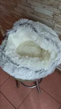 Cama de felpa redonda para mascotas nido de gato semicerrado para Comodidad para dormir profunda en invierno, cama para gatos, pequeña esterilla, cesta, perrera suave, novedad