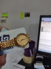 Oro par reloj mujer relojes de cuarzo moda impermeable completa de acero inoxidable relojes de pulsera Parejas Regalos L1014 de los hombres