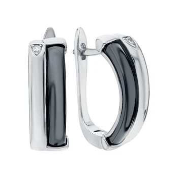 Silver earrings with ceramics and cubic zirconia sunlight sample 925 
Silver earrings with ceramics and cubic zirconia sunlight sample 925