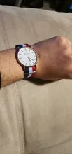 De moda reloj de cuarzo Casual Multicolor tela de Nylon correa de reloj de pulsera diseñador Simple hombres y mujeres reloj