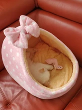 Cama del animal doméstico Casa de perro perrera perro caliente cojín cesta para pequeños perros mediano de la cueva, fresa gato tienda cachorro nido Mat