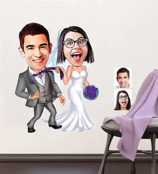 Personalized Maried Caricature Of Wall Sticker (50x70cm) 6 photo Picture Funny Fun Memories Name Lettering Souvenir Gift
Personalized Maried Caricature Of Wall Sticker (50x70cm) 6 photo Picture Funny Fun Memories Name Lettering Souvenir Gift