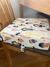 Silla de comedor para niños, cojín de asiento elevado, cojín de aprendizaje para estudiantes, silla de comedor elevada con dibujos animados de agua antiextraíble