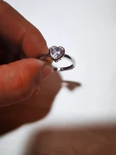 2 unids/set ajustable-corazón en forma de carta de cobre Chapado en plata 30% Cristal, anillo de los hombres de la joyería de las mujeres al por mayor Dropshipping. Exclusivo.