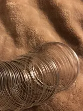 Lote de 100 unidades de cuentas de alambre de acero con memoria de 0,6mm, accesorios para fabricación de pulseras