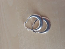 Personalidad hipérbole 100% Plata de Ley 925 Simple liso Luna, Pendientes de aro grandes para las mujeres de plata-joyería de Pendientes de botón Pendientes