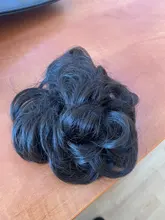 AOSIWIG-moño de pelo corto rizado, moño de pelo sintético de goma elástica para el pelo, extensiones de cabello postizo con Clip