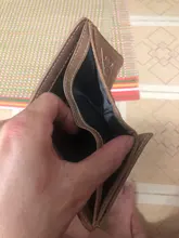 Hombres cartera billetera de cuero Slim Hipster de piel de vaca de tarjeta de crédito/portadores de identificación de monederos de negocios billetera plegable