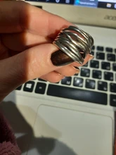 Anillos de dedo en capas Vintage para mujer, cadenas grandes ajustables bohemias, anillos de apertura irregulares, joyería, Color plata, 1 ud.