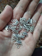 20 piezas encantos corona 13x14mm plata tibetana/oro/bronce chapado colgantes joyería antigua fabricación artesanal DIY