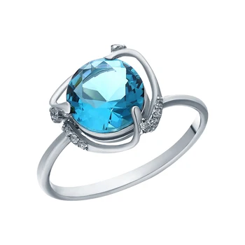 Silver ring with Topaz and cubic zirconia sunlight sample 925 
Silver ring with Topaz and cubic zirconia sunlight sample 925