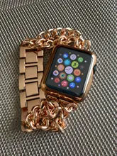 Correa de acero inoxidable para Apple Watch SE 6 5 4, banda de 40mm y 44mm, pulsera de eslabones de Metal para iwatch Series 1, 2, 3, 42mm y 38mm