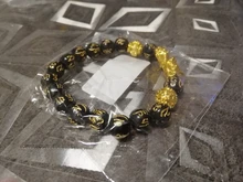 24 estilos Feng Shui de piedra obsidiana pulsera con cuentas hombres mujeres Unisex pulsera de Oro Negro Pixiu riqueza buena suerte pulsera de las mujeres