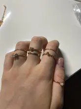 Tocona-anillos de lujo con piedra de cristal transparente y corazón para mujer, joyas de boda geométricas con perla hueca giratoria, accesorios de joyería 9015