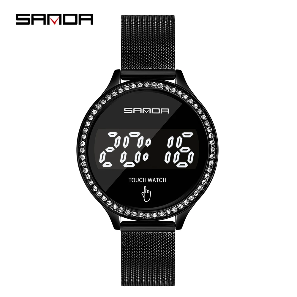 SANDA New Single Touch Key Digital Watch Single Movement Mesh Belt Creative Personality Mineral Strengthened Glass Mirror Watch
SANDA New Single Touch Key Digital Watch Single Movement Mesh Belt Creative Personality Mineral Strengthened Glass Mirror Watch