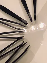 Pinzas electrónicas antiestáticas de fibra de carbono, Kit de pinzas electrónicas de plástico ESD, conjunto de herramientas de mano, 8 Uds. Reparación de PCB