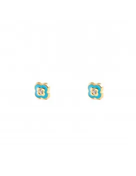 Baby earrings or Girl Enameled Flower Blue (9kts) 
Baby earrings or Girl Enameled Flower Blue (9kts)