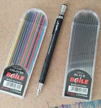 Lápiz mecánico de repuesto grueso 2,0, recargas de 12 colores opcionales, lápiz negro 2B, ala de plomo y papelería de escritura