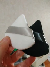 Esponjilla en polvo triangular de terciopelo, 1/2 Uds., Mini esponja de Maquillaje facial, cosmética, suave, de algodón, para cara, lavable, ligera