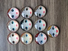 Matryoshka rusa, 10 Uds., mezcla de 12mm/18mm/20mm/25mm, cabujones redondos de cristal para hacer fotos