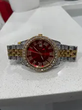 ALLICEONYOU-relojes de circonia cúbica, pulsera de diamantes de alta calidad, de acero inoxidable, Color oro nuevo y plateado, a la moda, Hip Hop, para regalo